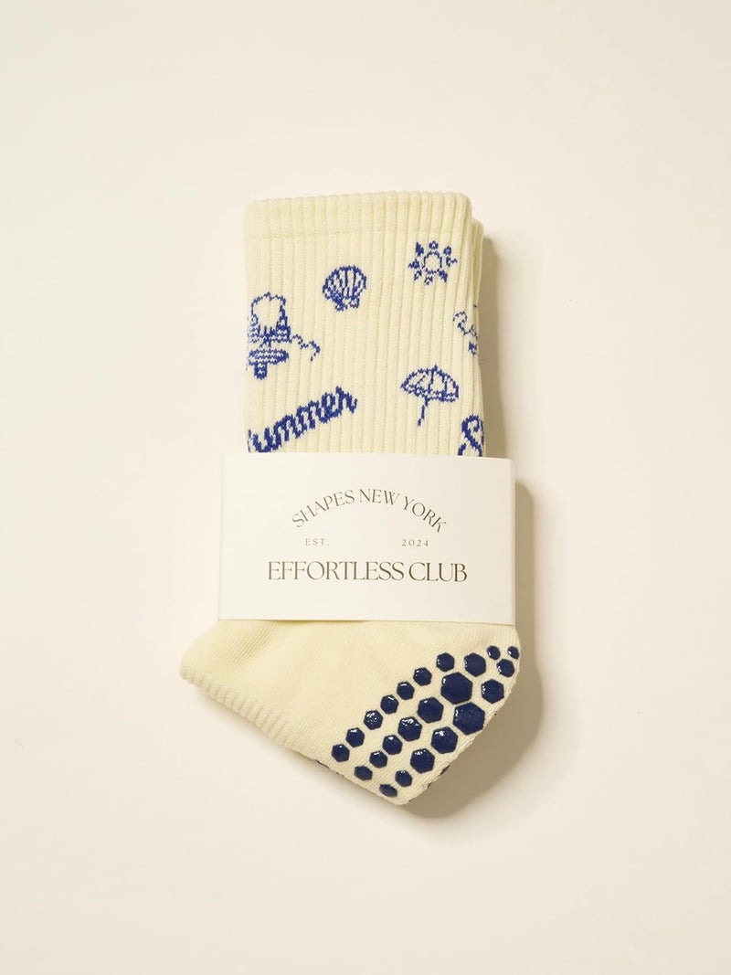 Shapes Studio Crew Half Calf Grip Socks, Cutest Fruits Pilates Socks, Ruffle socks, Non-Slip, Barre Yoga Fitness - Image 5